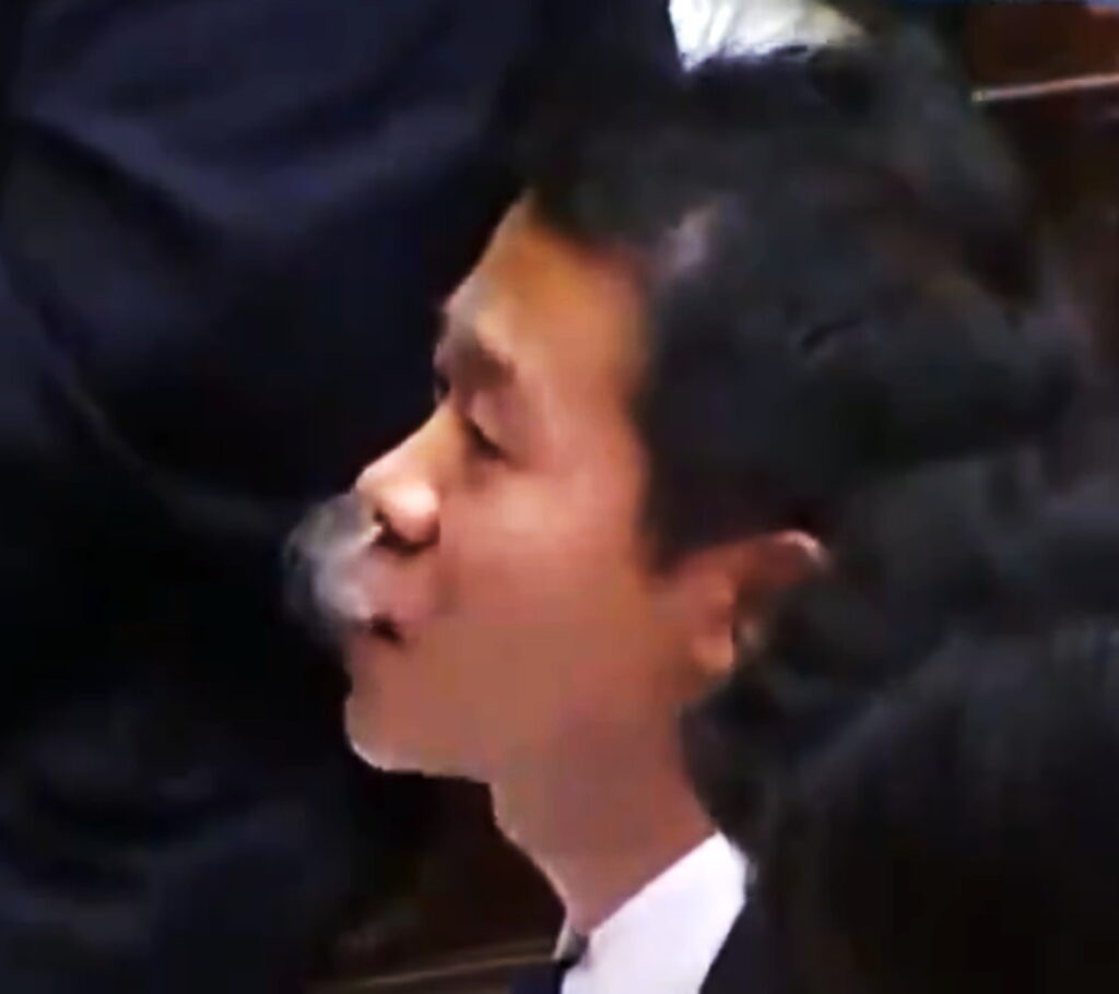 高市早苗首相演説 ヤジ 立憲民主党・水沼秀幸 出典：国会中継